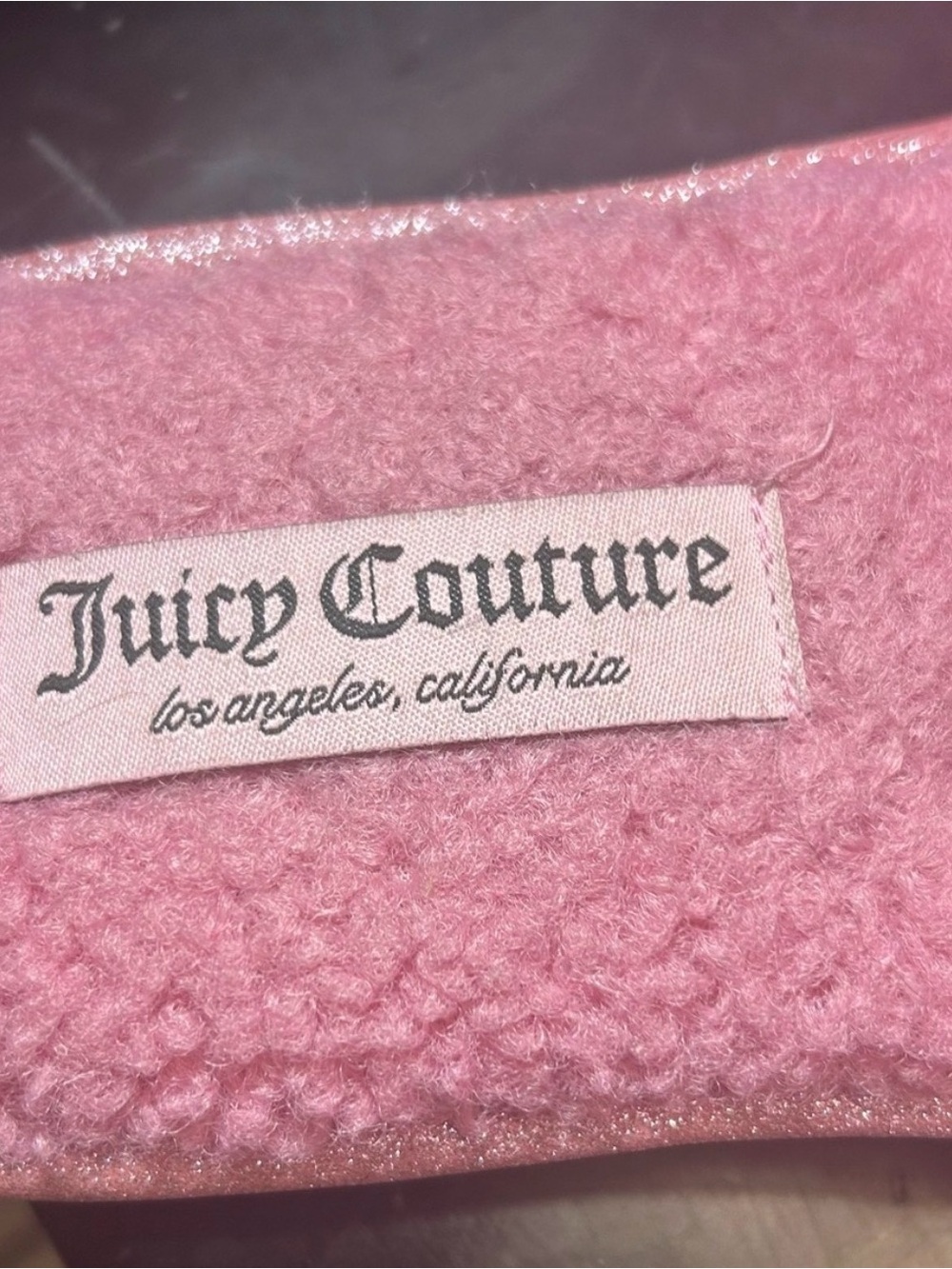 Juicy Couture Sherpa Pink Slide Slippers with Embroidered Logo - Picture 4 of 9